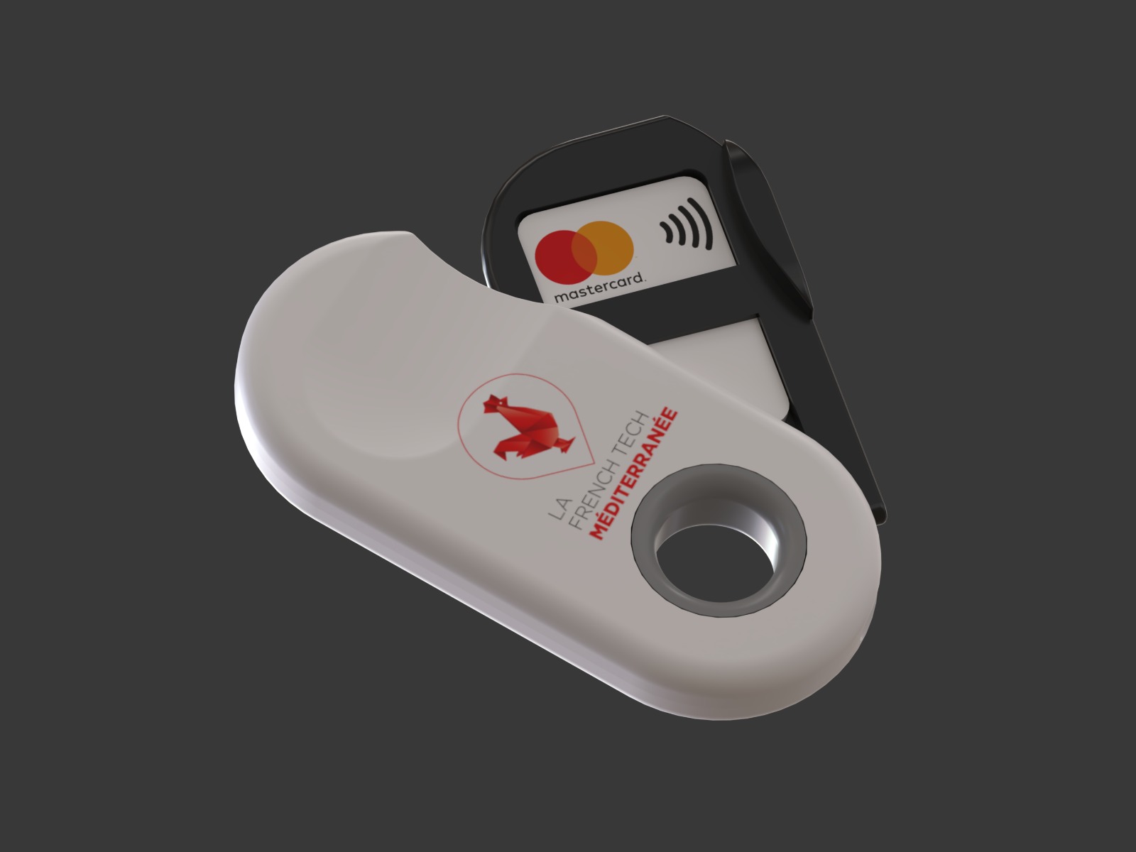 MonéClip blanc personnalisé avec logo La French Tech Méditerranée